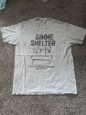 Gimme Shelter Gray Short Sleeve Graphic Tee